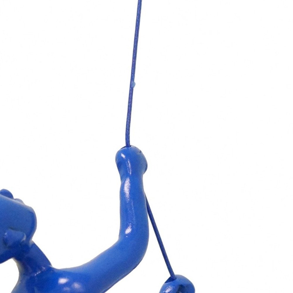6" X 3" Blue Resin Climbing Man Hanging Dimensional Sculpture