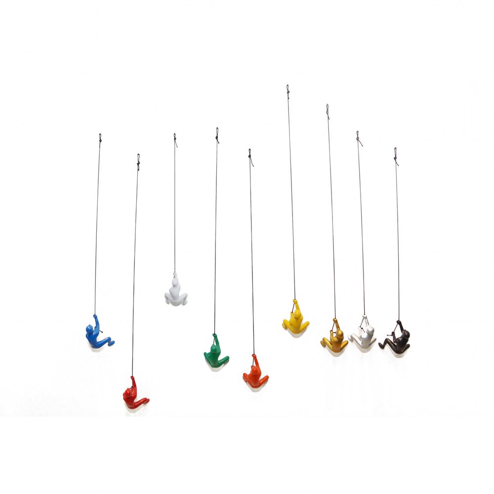 Set of Nine Rainbow Resin Hanging Dimensional Sculpture