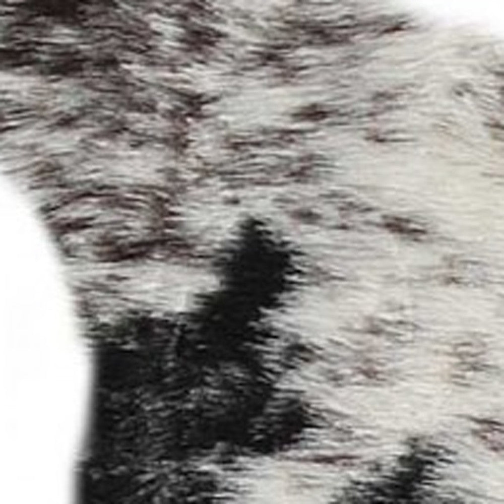 5' X 8' Black And White Faux Fur Animal Print Cowhide Washable Area Rug