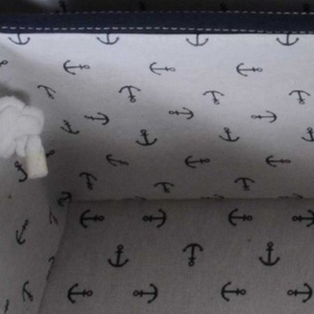 13.5" X 17" X 22.5" Blue Fabric Basket With Bow Decoration Set Of 5