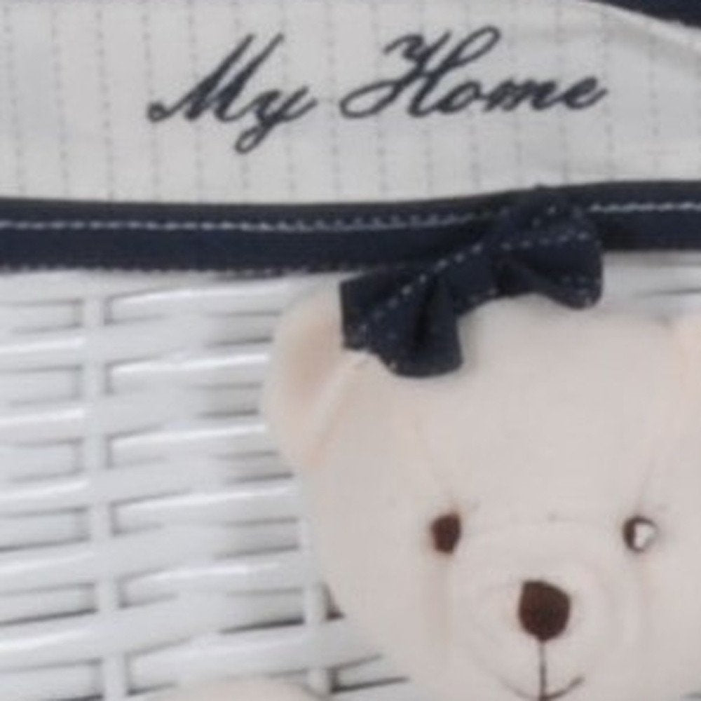 12.5" X 16" X 35.5" White Blue Portable 3 Drawers