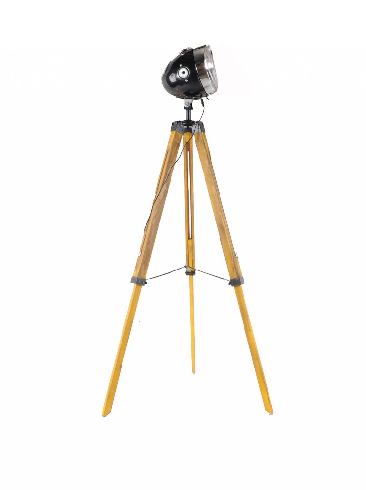 35" Brown Tripod Floor Lamp With Cone
