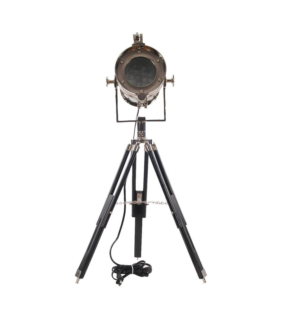 Silver Metal Tripod Floor Lamp With Metal Shade