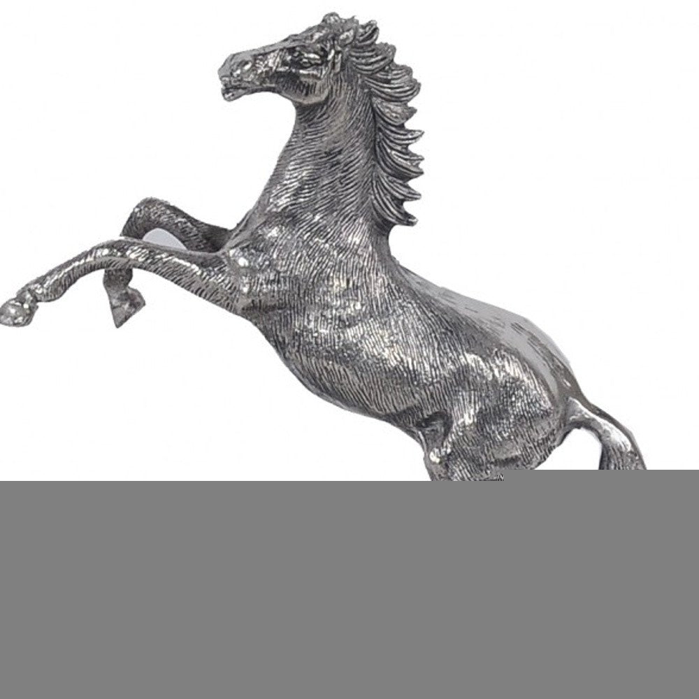 11" Nickel Metal Hand Painted Figurine Tabletop Sculpture
