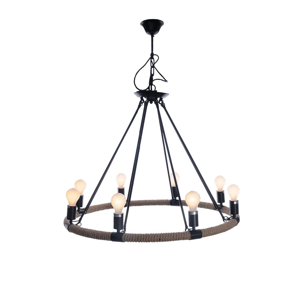32" X 37" X 32" 8 Bulbs Rope Pendant Lamp