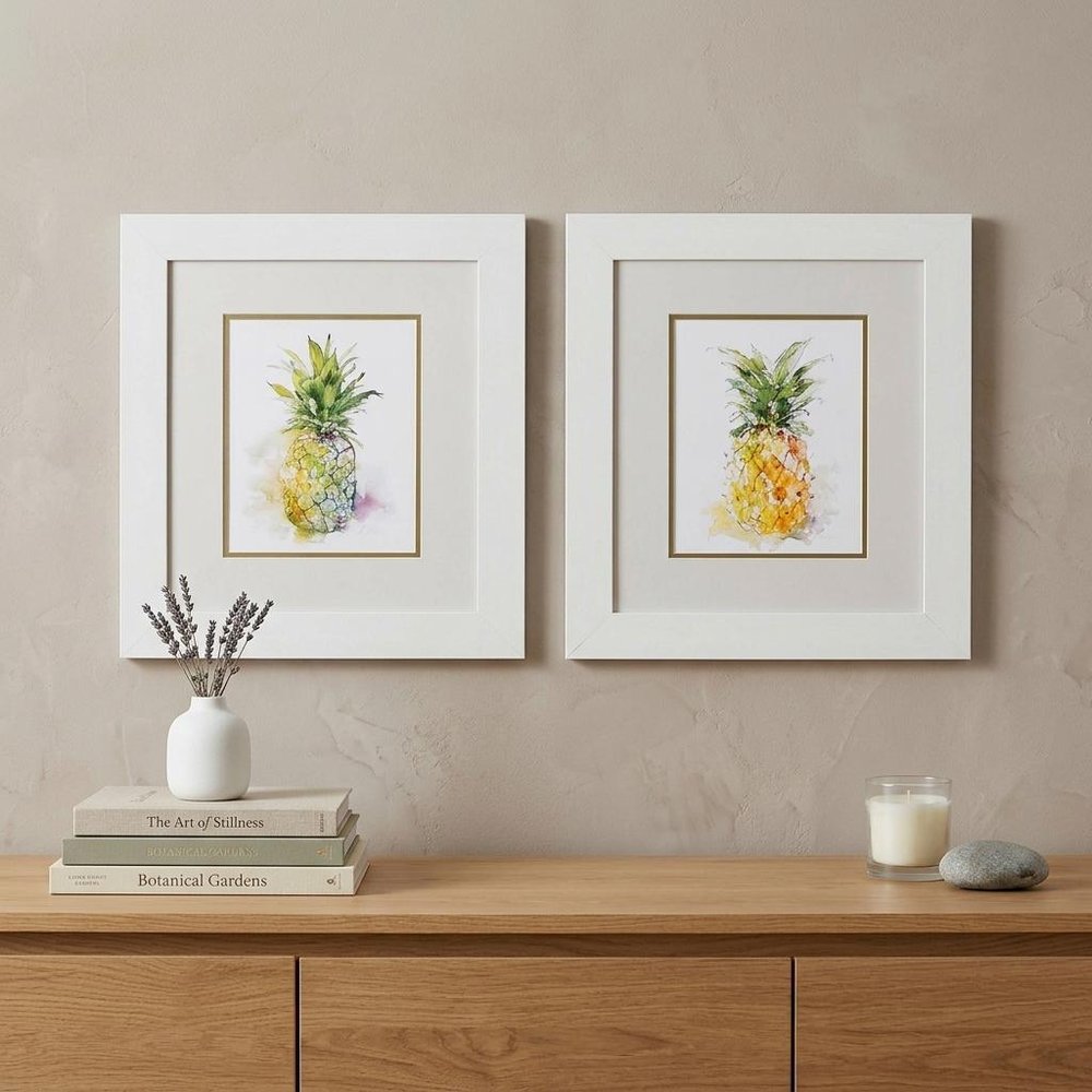 16" X 18" White Frame Delicious Ripe (Set Of 2)