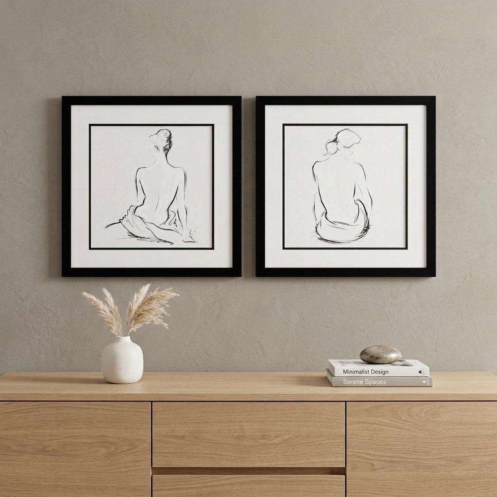 17" X 17" Silver Frame Poised Pose (Set Of 2)