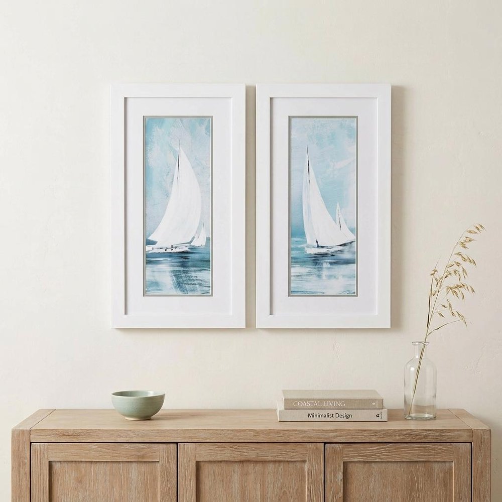 15" X 27" White Frame Soft Sail (Set Of 2)