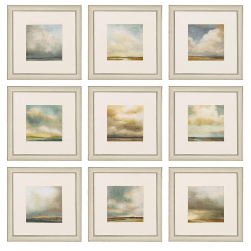 16" X 16" Champagne Gold Color Frame Atmosphere (Set Of 9)