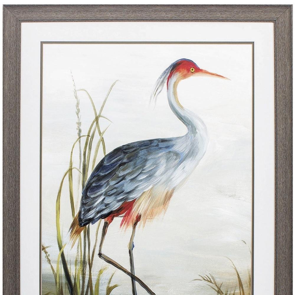 36" X 27" Brown Heron Framed Art