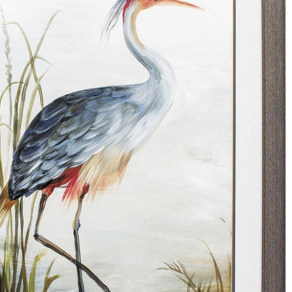 36" X 27" Brown Heron Framed Art