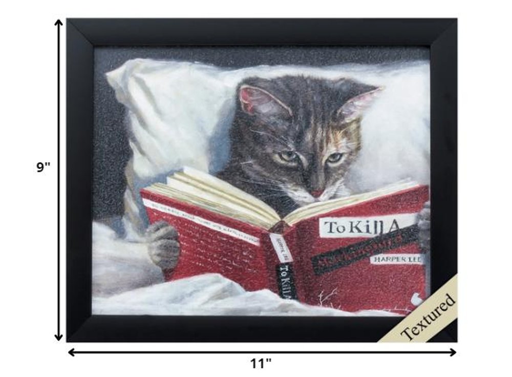 9" X 11" Kitty Cat To Kill A Mockingbird Black Acrylic Framed Art