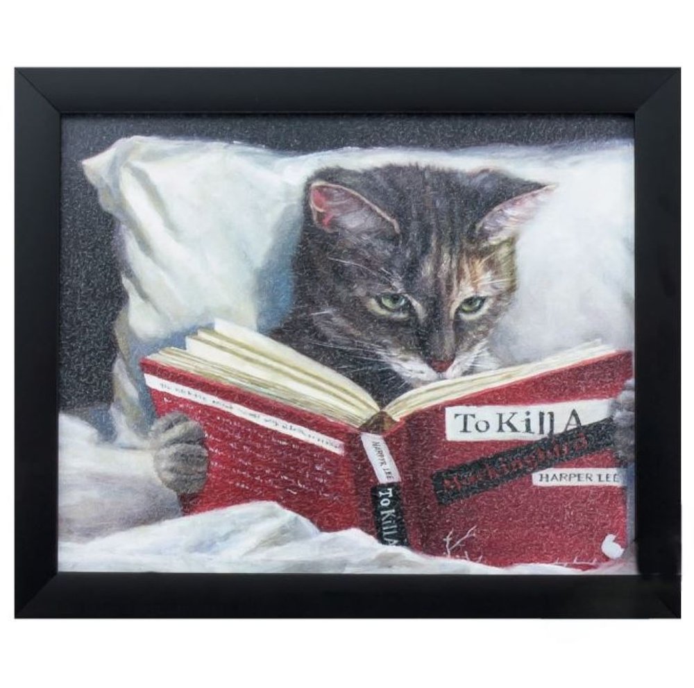 9" X 11" Kitty Cat To Kill A Mockingbird Black Acrylic Framed Art