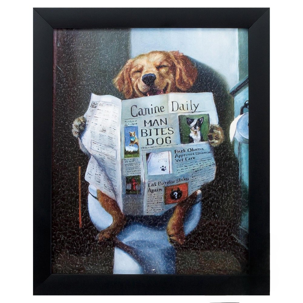 11" X 9" Black Dog Acrylic Framed Art
