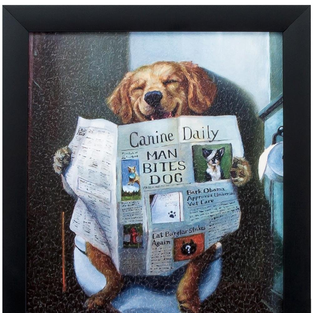 11" X 9" Black Dog Acrylic Framed Art