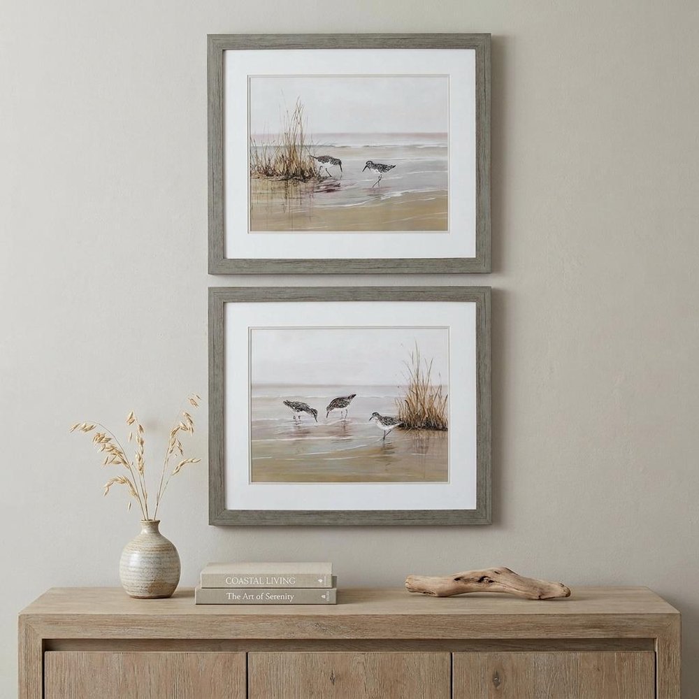 28" X 24" Woodtoned Frame Early Risers (Set Of 2)