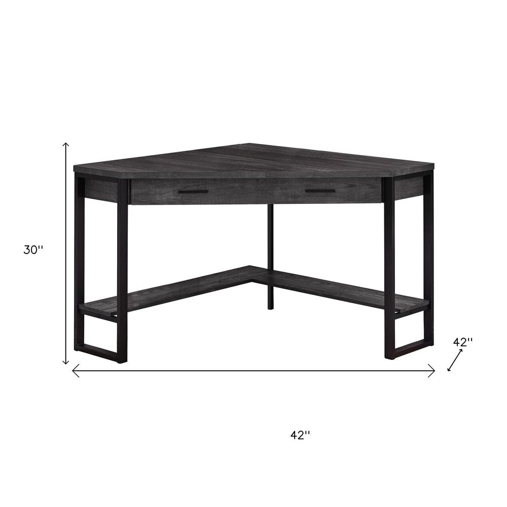 42" Black Corner Computer Desk