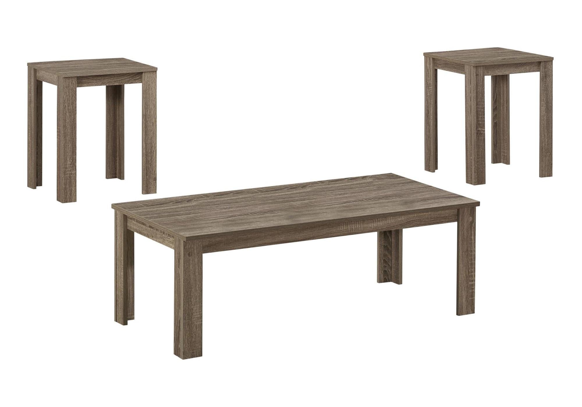 Set of Three 44" Taupe Coffee Table