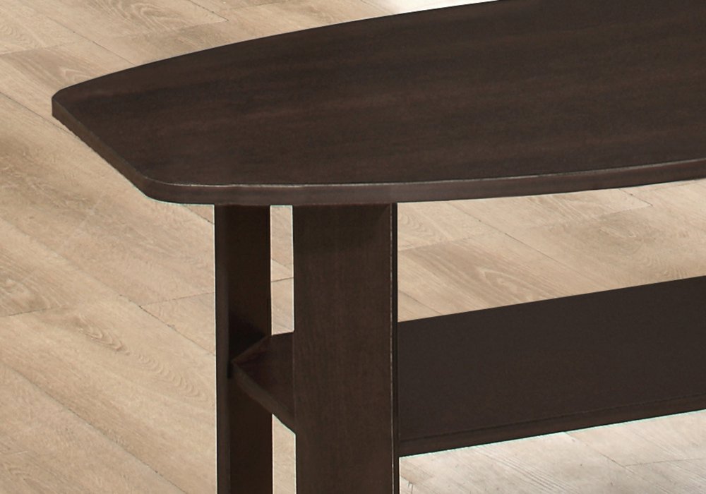 Set of Three 36" Brown Coffee Table With Shelf