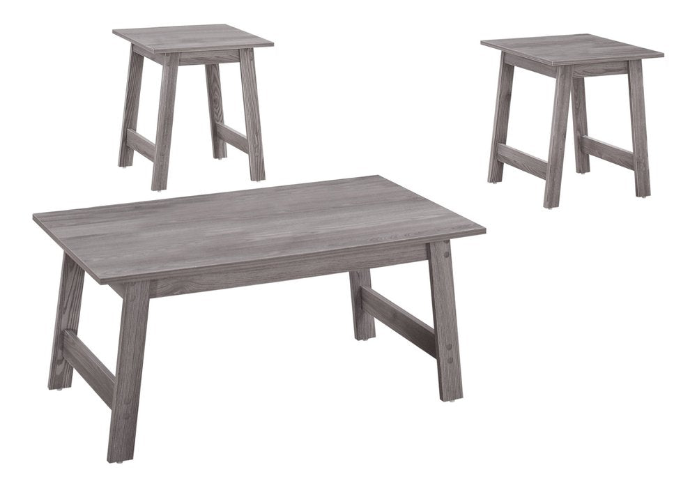 Set of Three 36" Gray Coffee Table