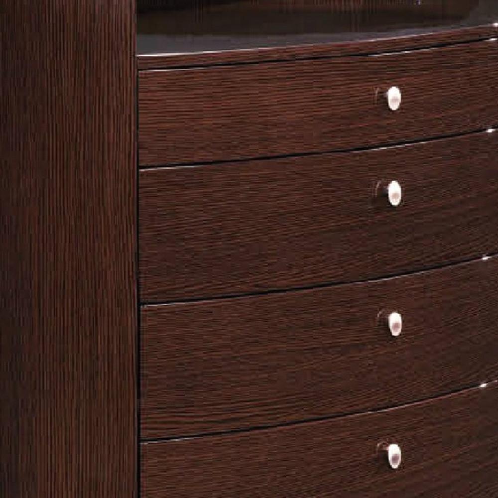 39" Brown Wood Five Drawer Dresser