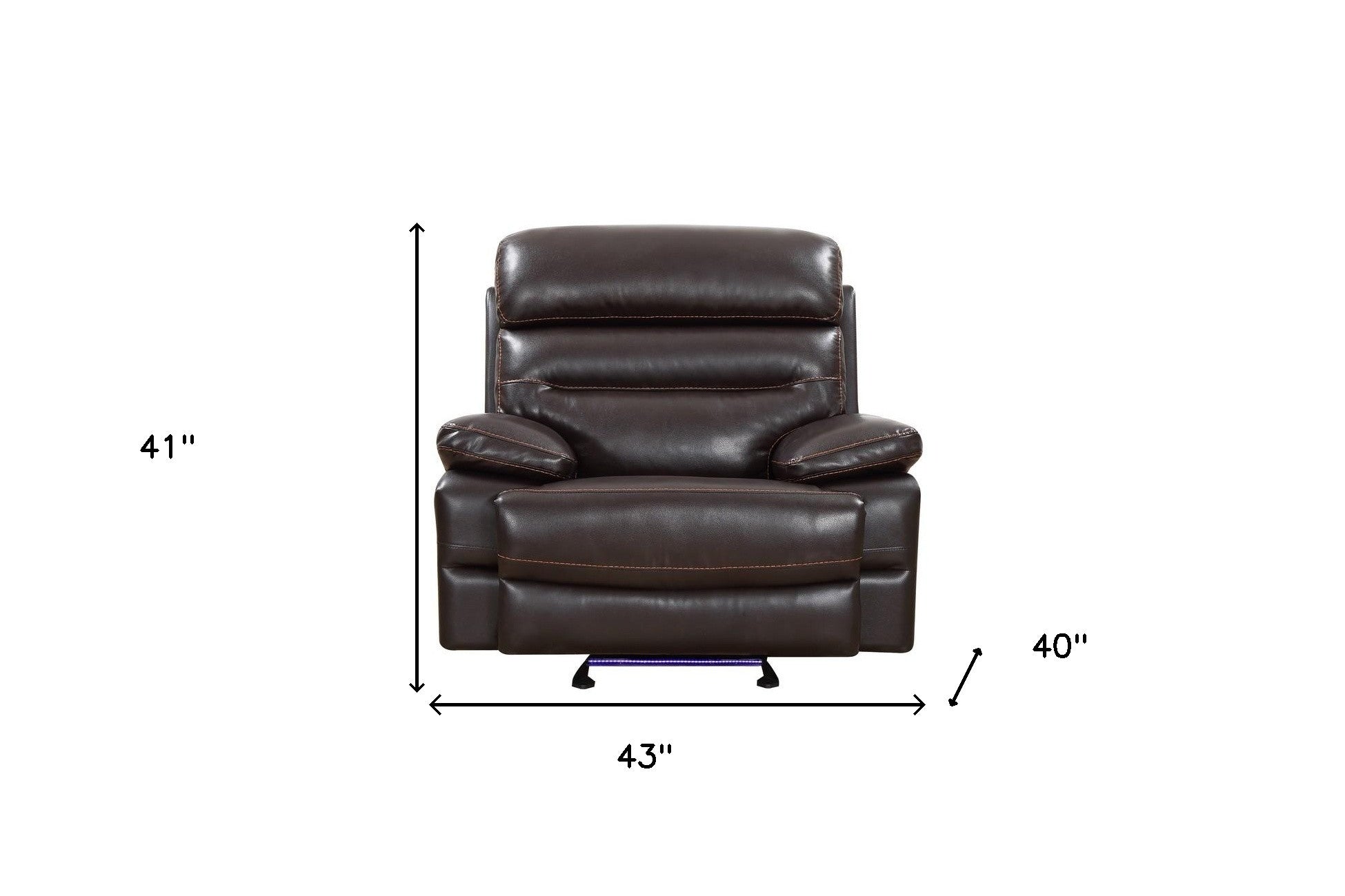 43" X 40" X 41" Brown Power Reclining Chair