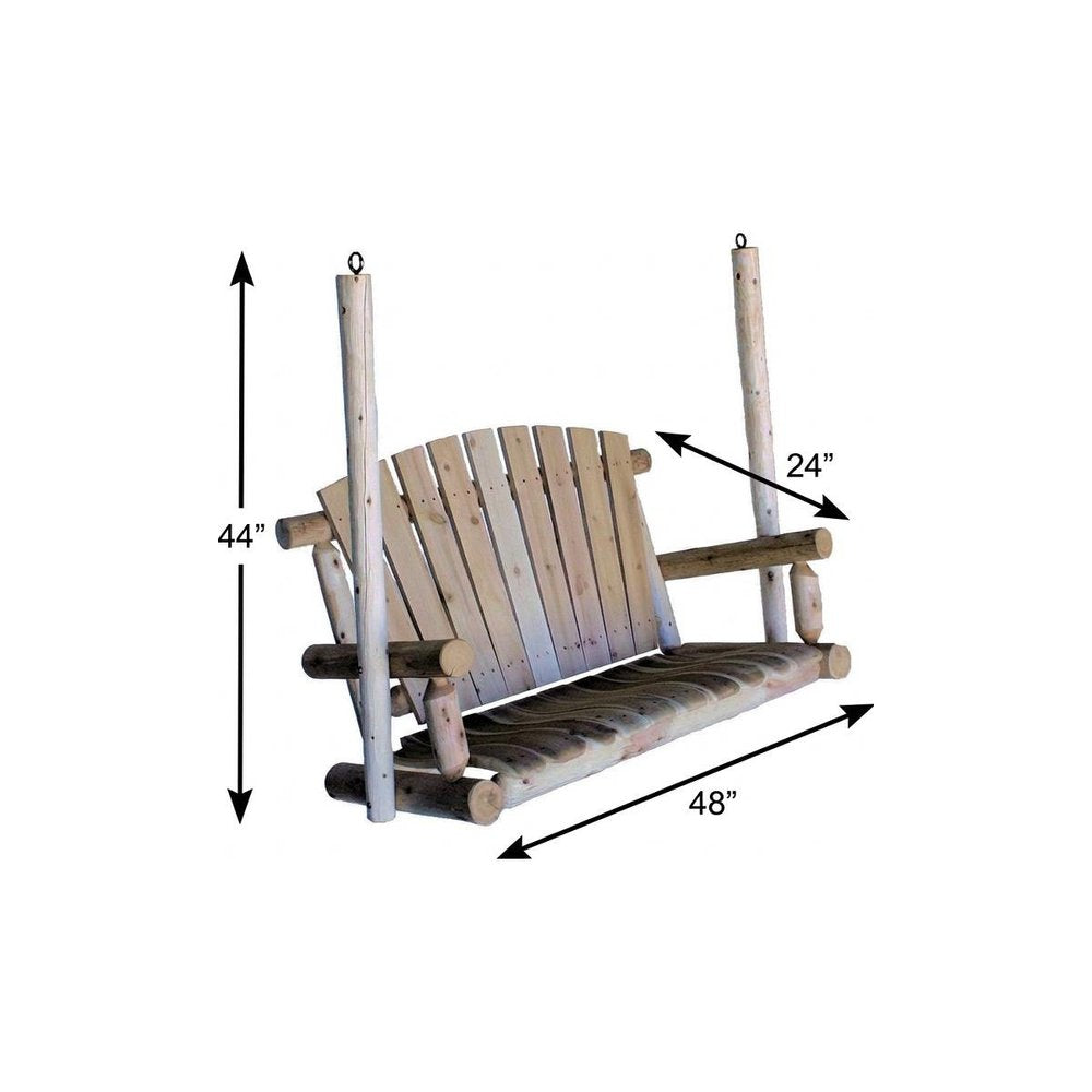 48" X 24" X 48" Natural Wood Porch Swing