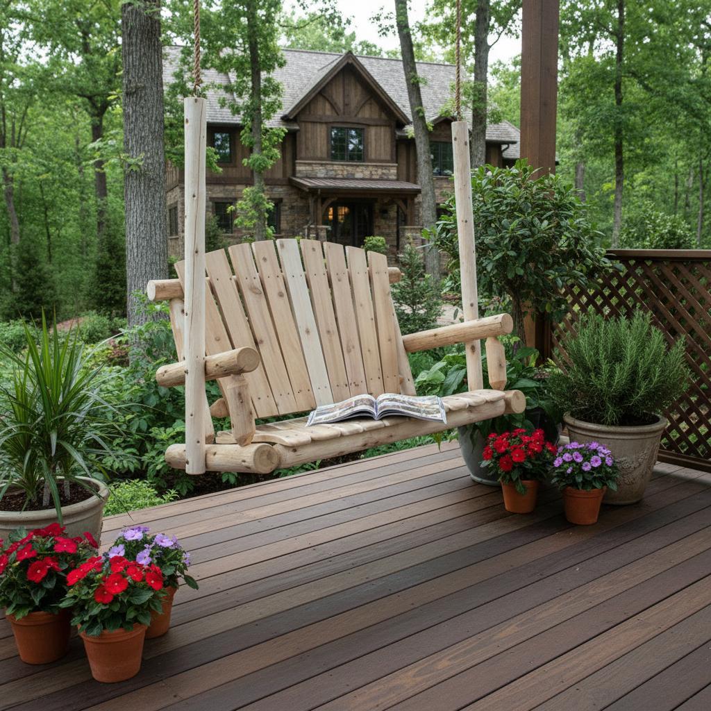48" X 24" X 48" Natural Wood Porch Swing