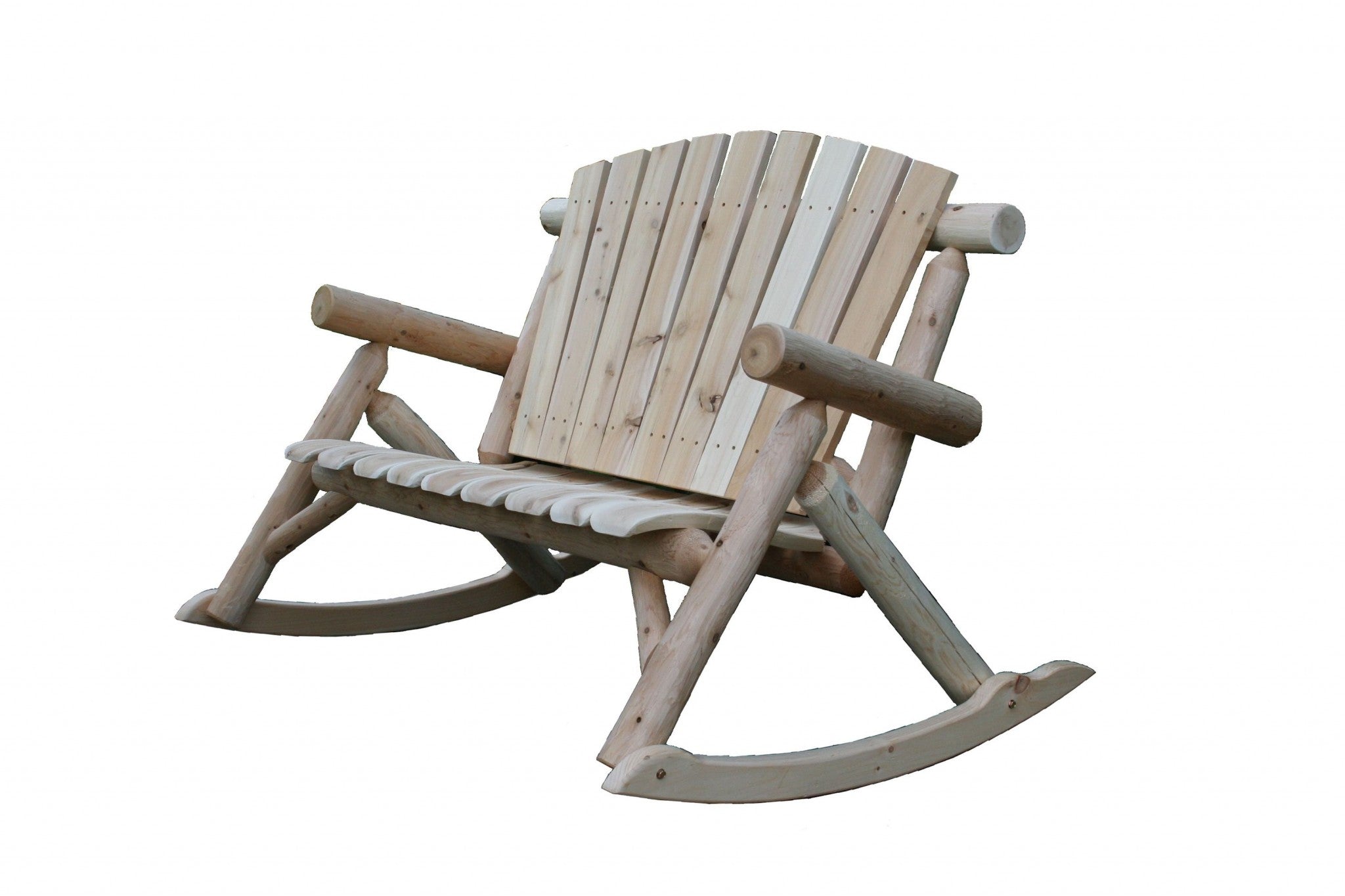 53" X 42" X 40" Natural Wood Rocking Loveseat
