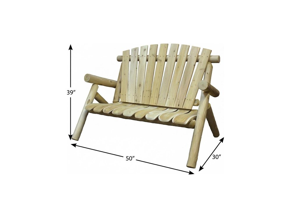 50" X 30" X 39" Natural Wood Loveseat