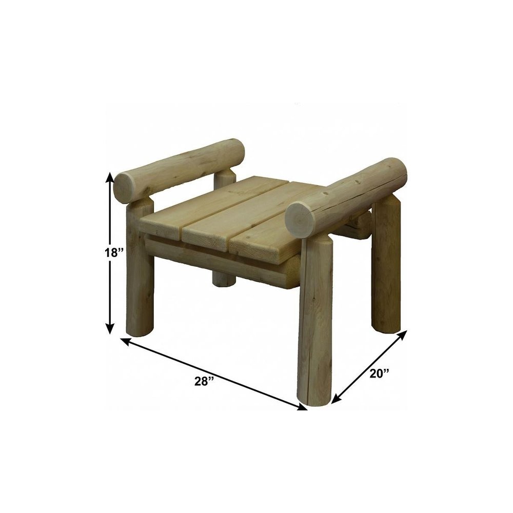 28" X 20" X 18" Natural Wood Ottoman