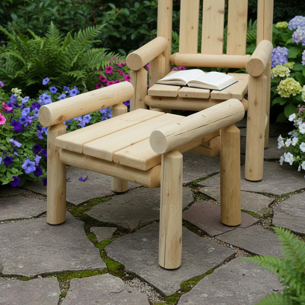 28" X 20" X 18" Natural Wood Ottoman