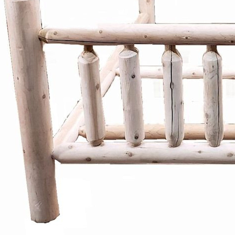 Natural Clear Finish Low Post Cedar Log Double Bed