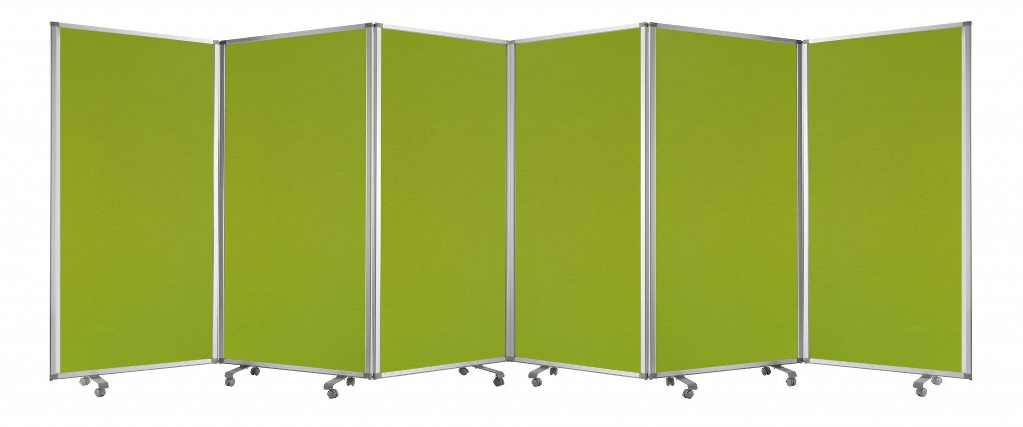 71" Green Iron Folding Six Panel Screen Room Divider