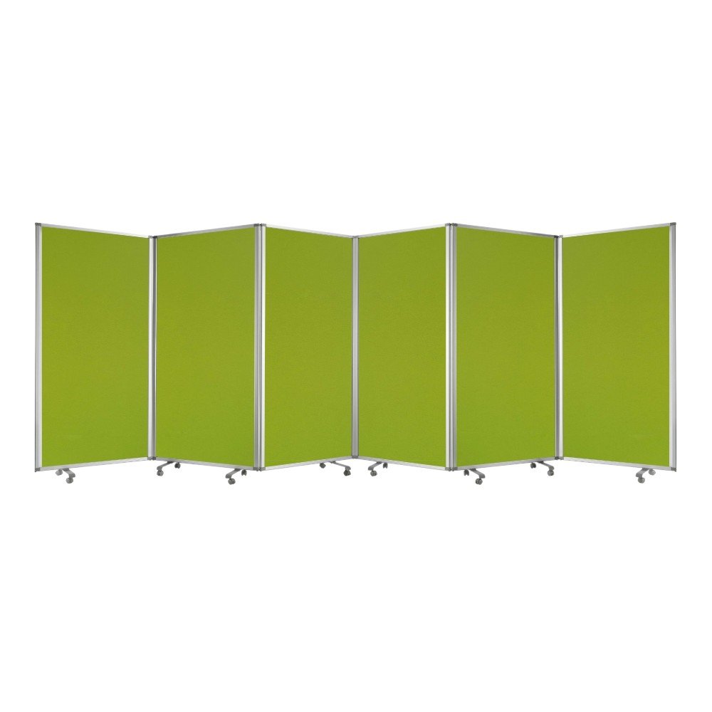 71" Green Iron Folding Six Panel Screen Room Divider