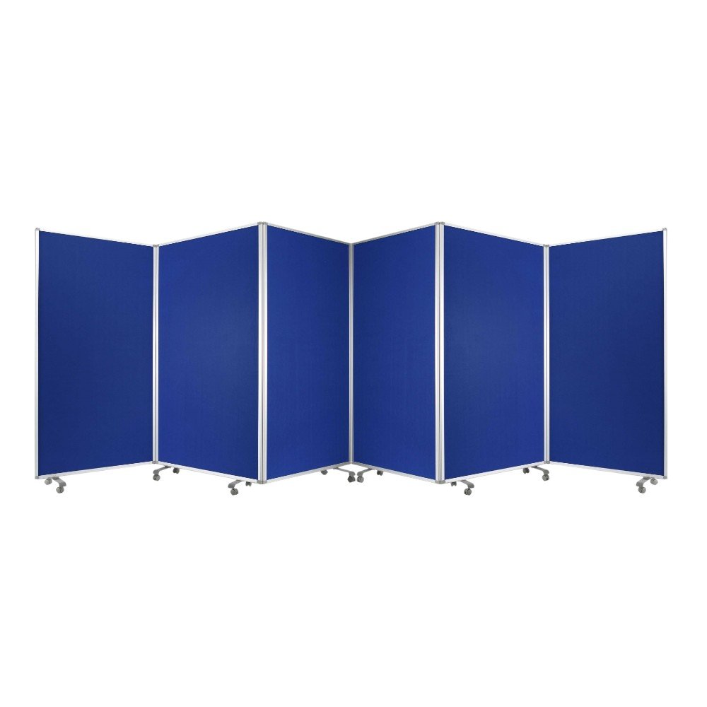 212 X 1 X 71 Blue Metal 6 Panel Screen