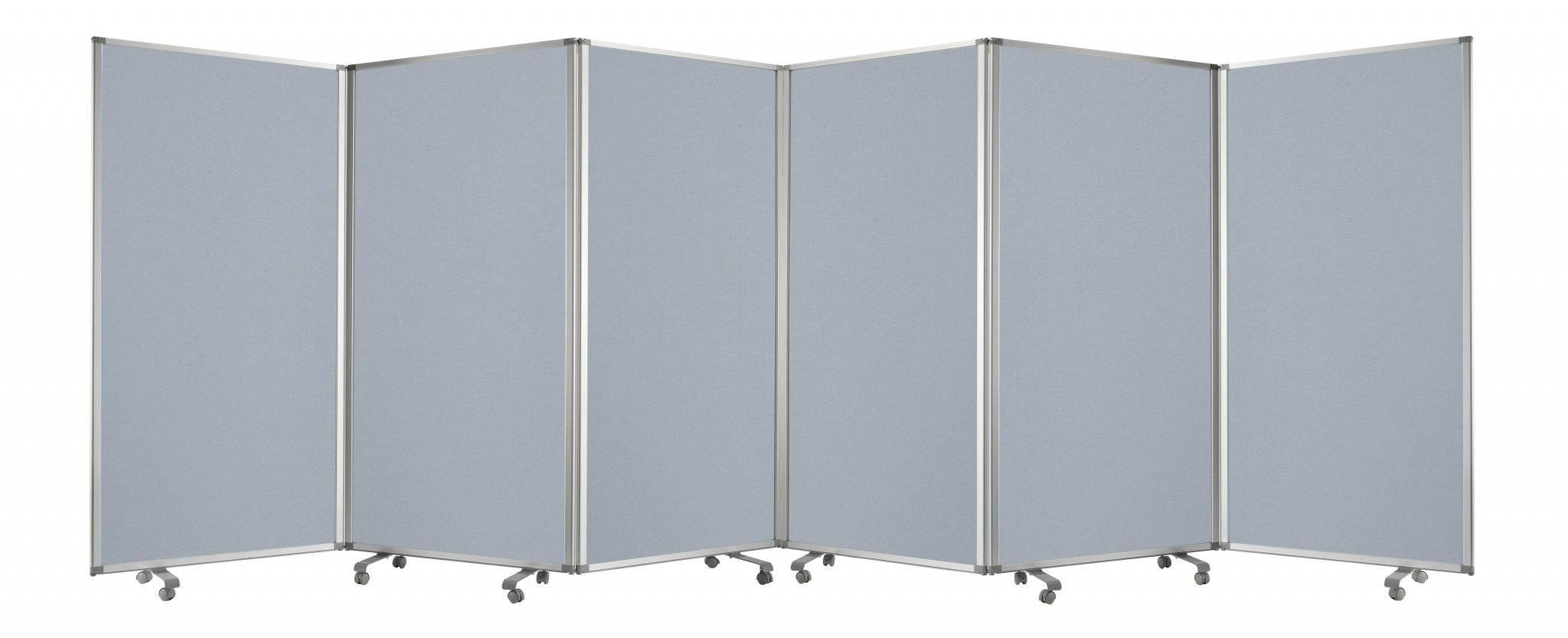 71" Gray Iron Folding Six Panel Screen Room Divider