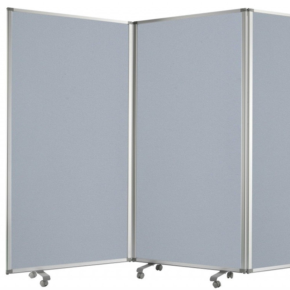 71" Gray Iron Folding Six Panel Screen Room Divider