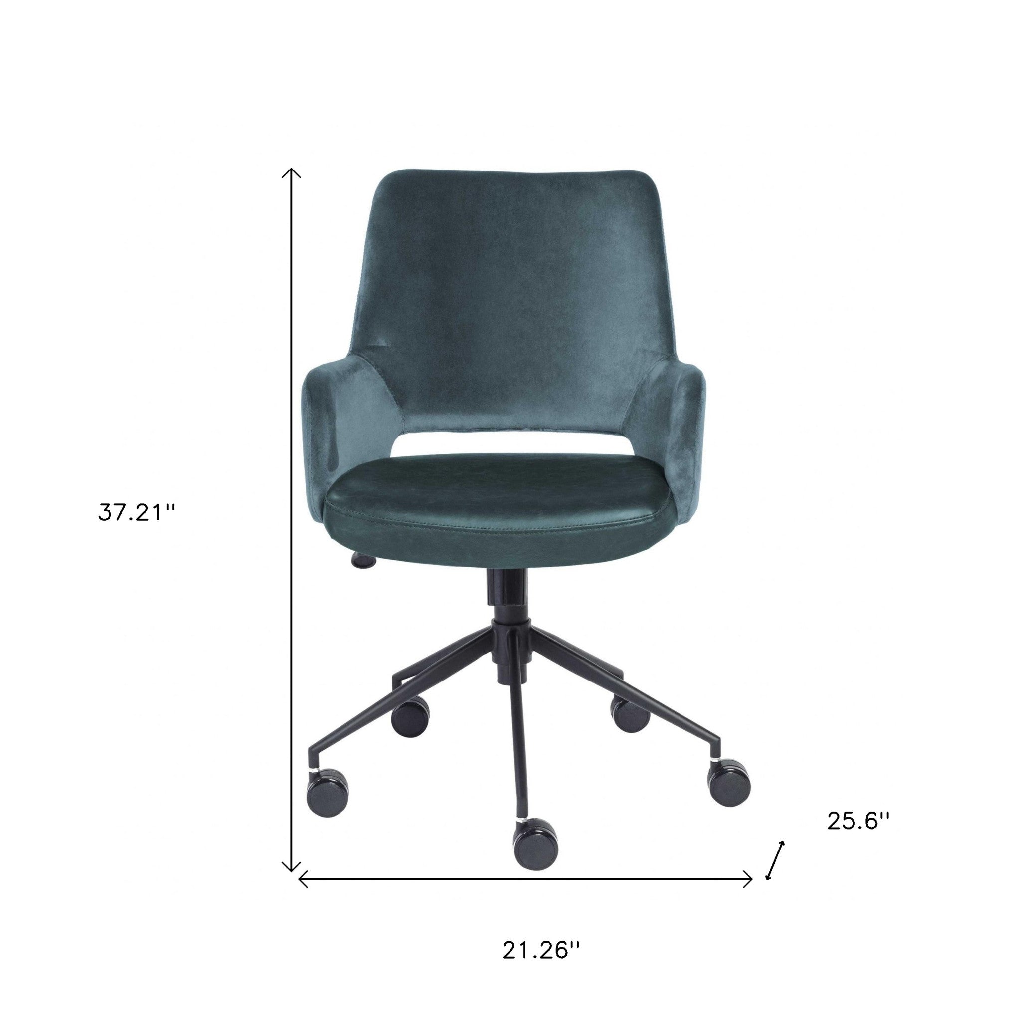 Blue and Black Adjustable Swivel Fabric Rolling Task Chair