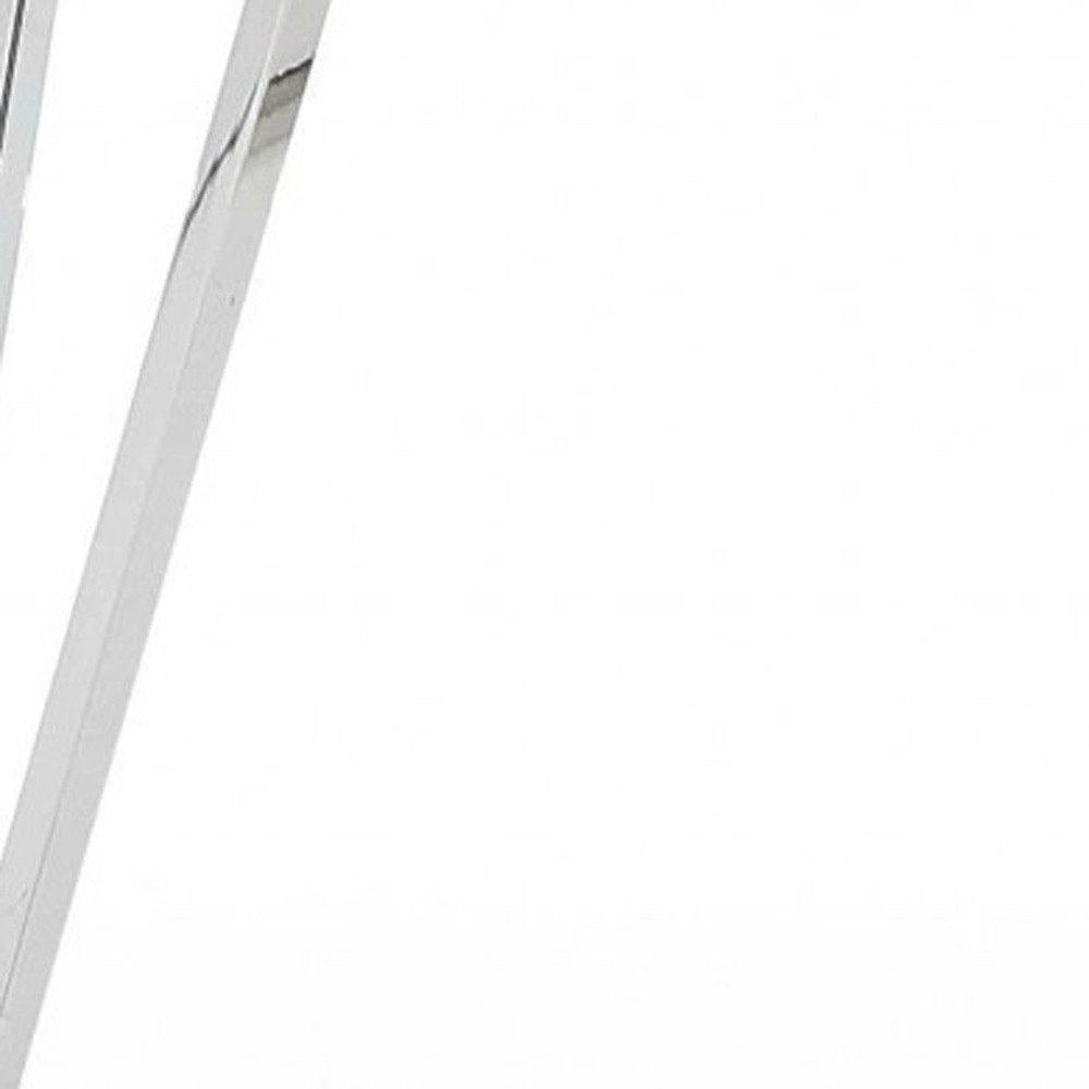 Set of Two Orange and Silver Upholstered Dining Side Chairs