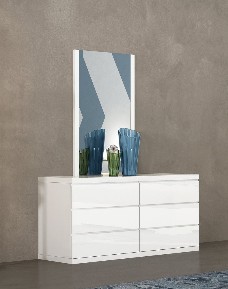 63" White Solid Wood Six Drawer Double Dresser