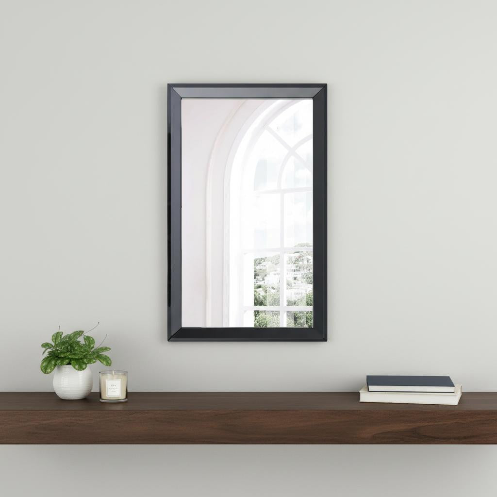 51" Black Wood Framed Accent Mirror
