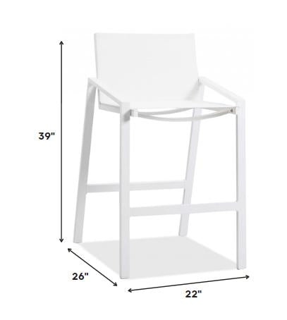 28" White Iron And Steel Counter Height Bar Chair