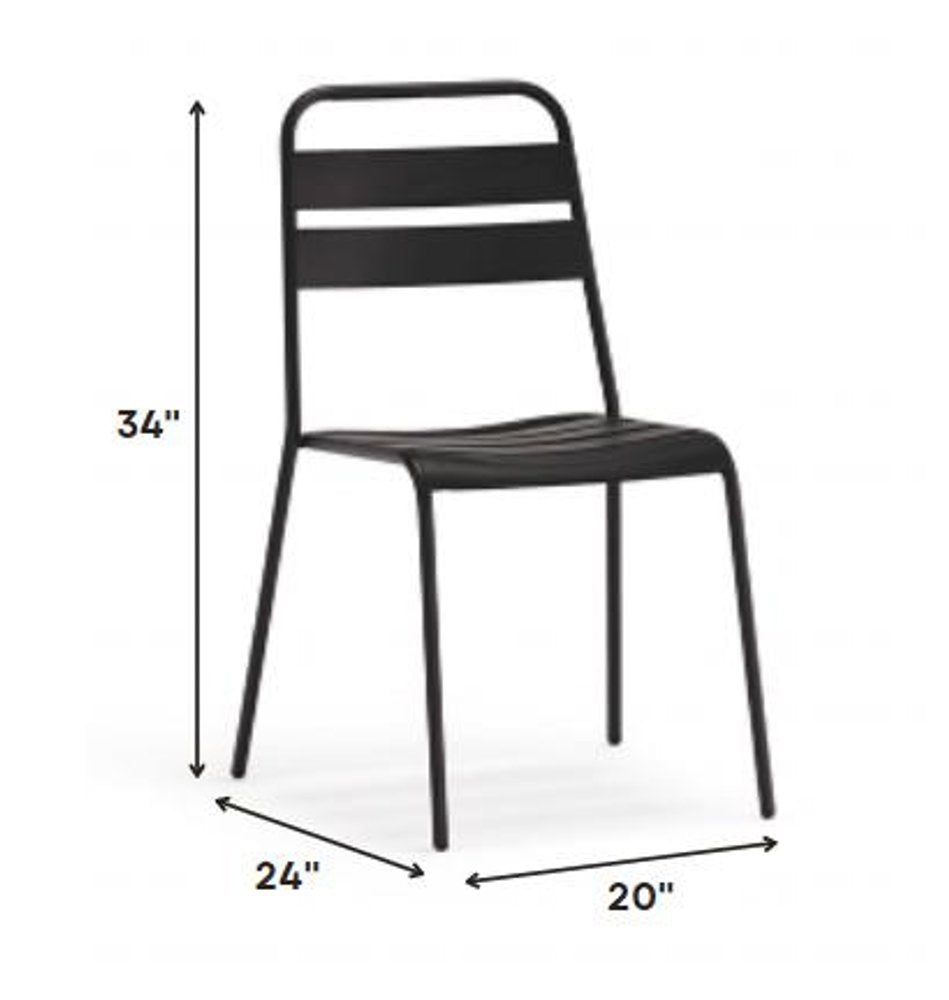 Set of Four Gray Faux Leather Dining Side Chairs