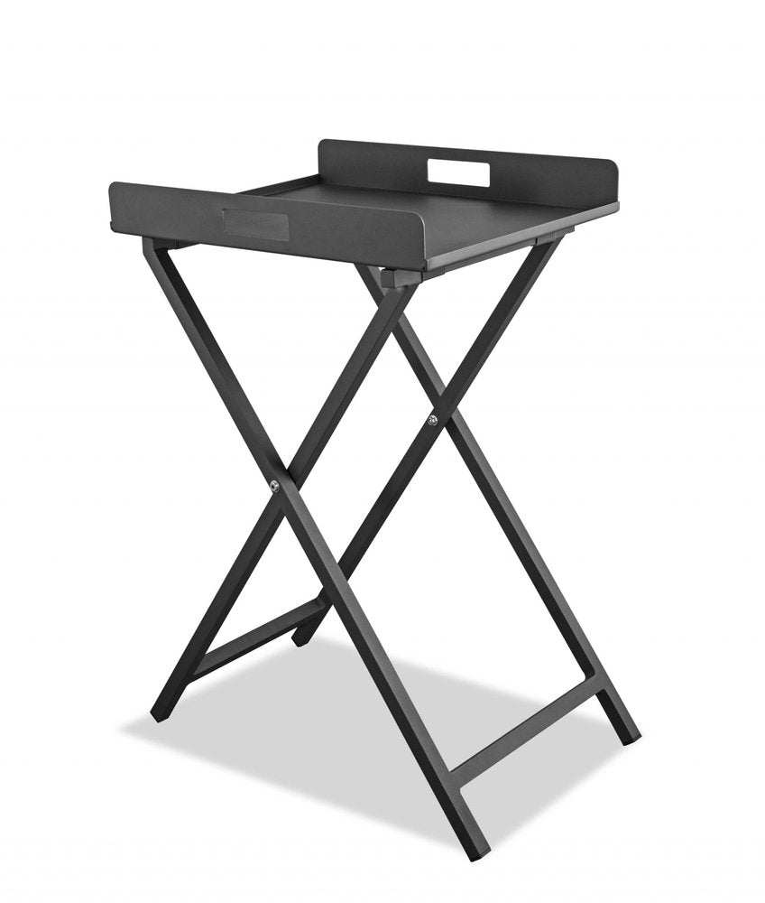 19" Gray Aluminum Outdoor Side Table