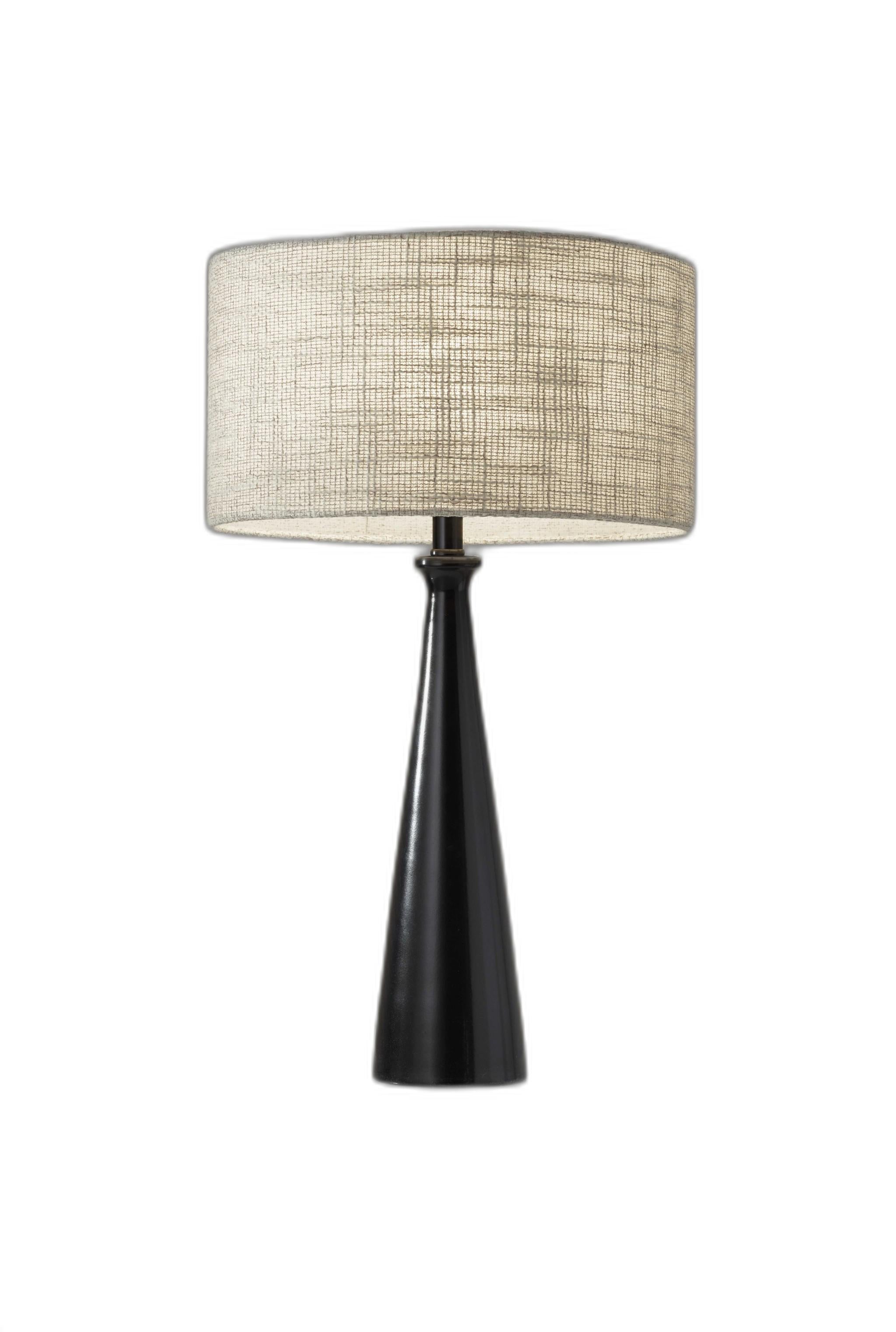 Black Metal Tapered Base Table Lamp