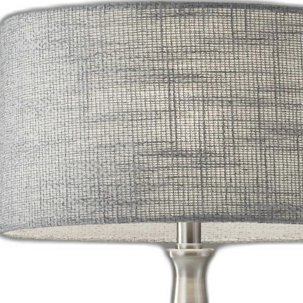 Brushed Steel Metal Finish Tapered Basectable Lamp
