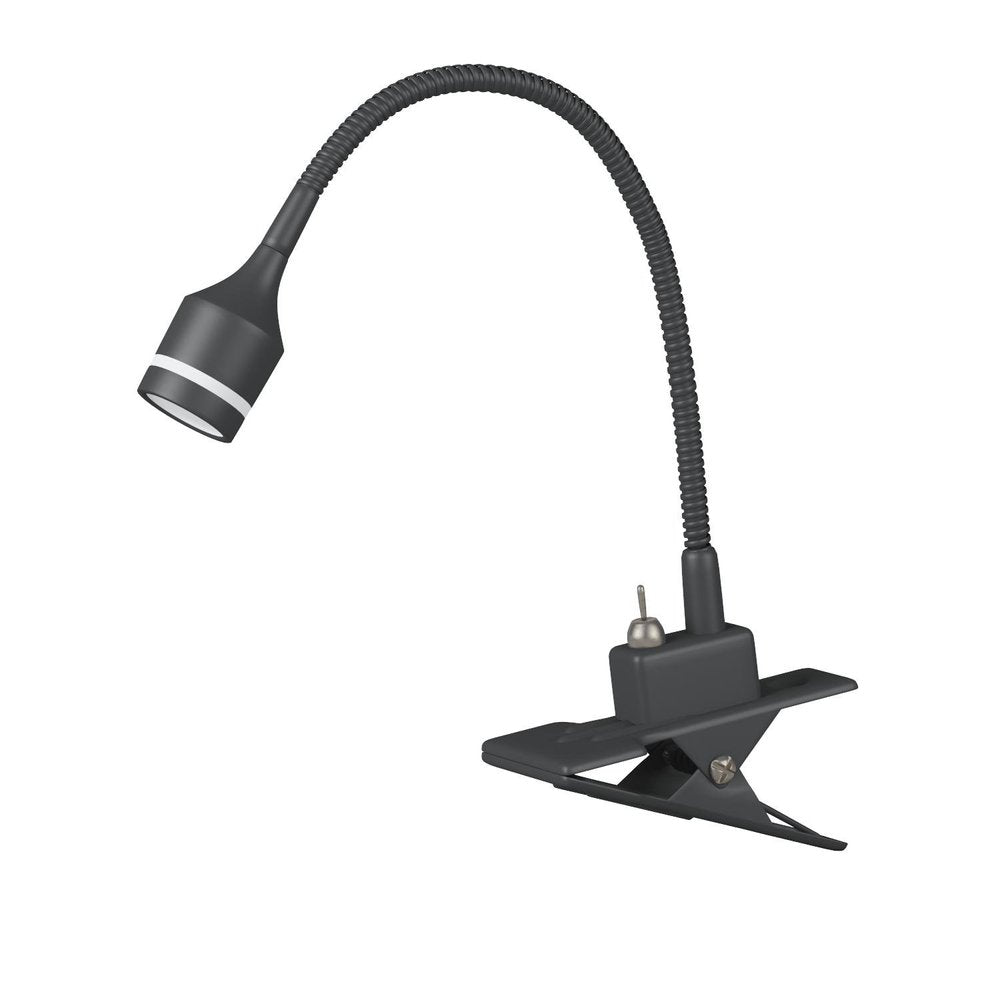 15" Black Adjustable Swing Arm Novelty Clip On Lamp With Drum