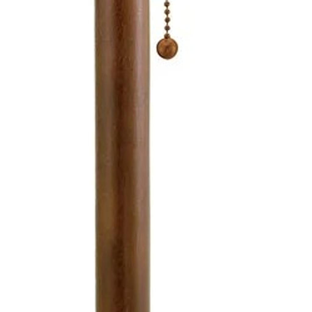 31" Walnut Solid Wood Standard Table Lamp With Beige Shade