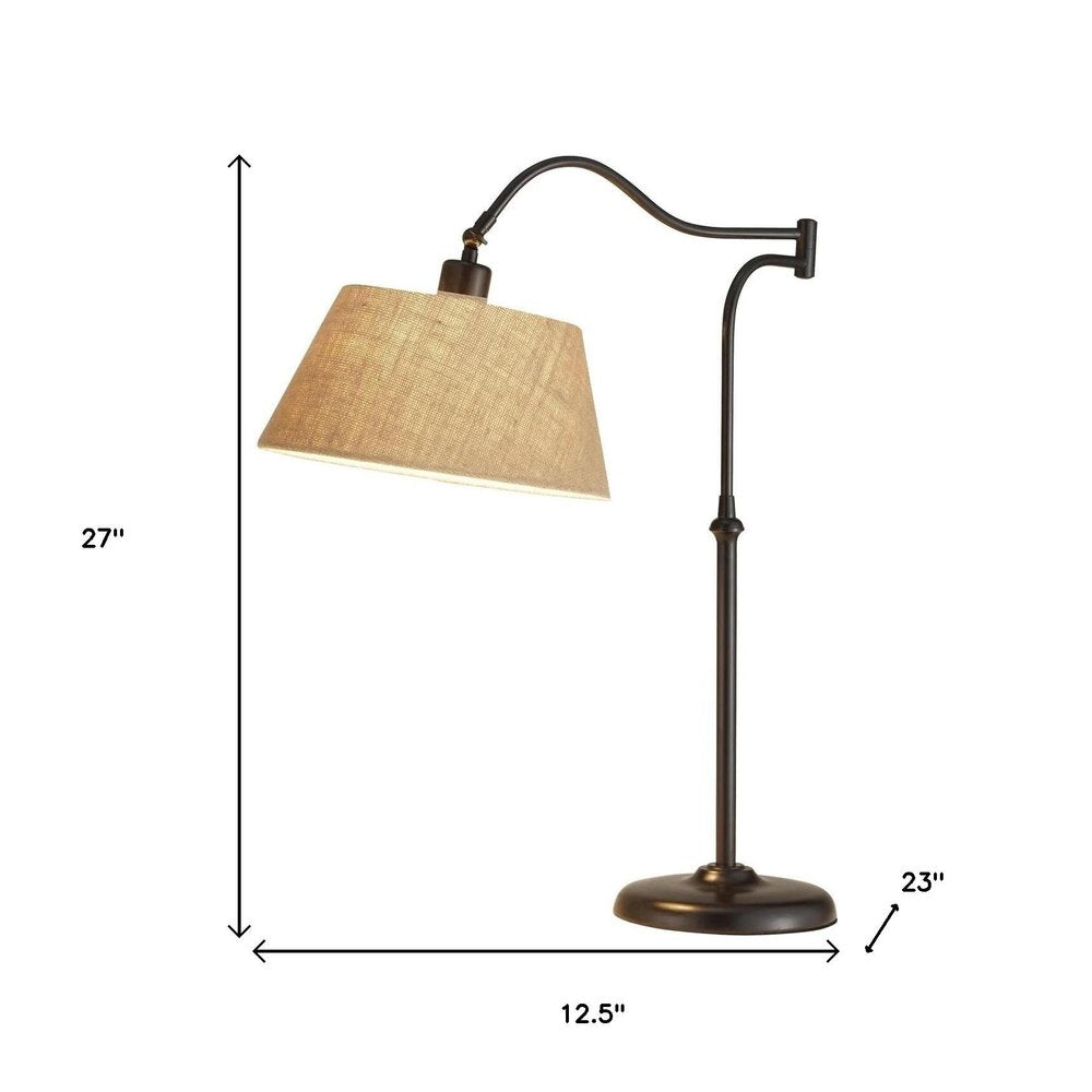 27" Black Desk Lamp With Empire Shade